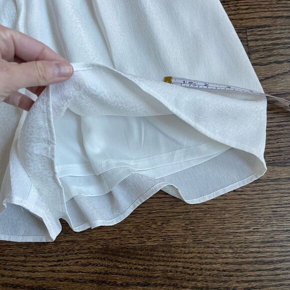 Express white cream deep Vneck romper onesie smocked small - Picture 6 of 13